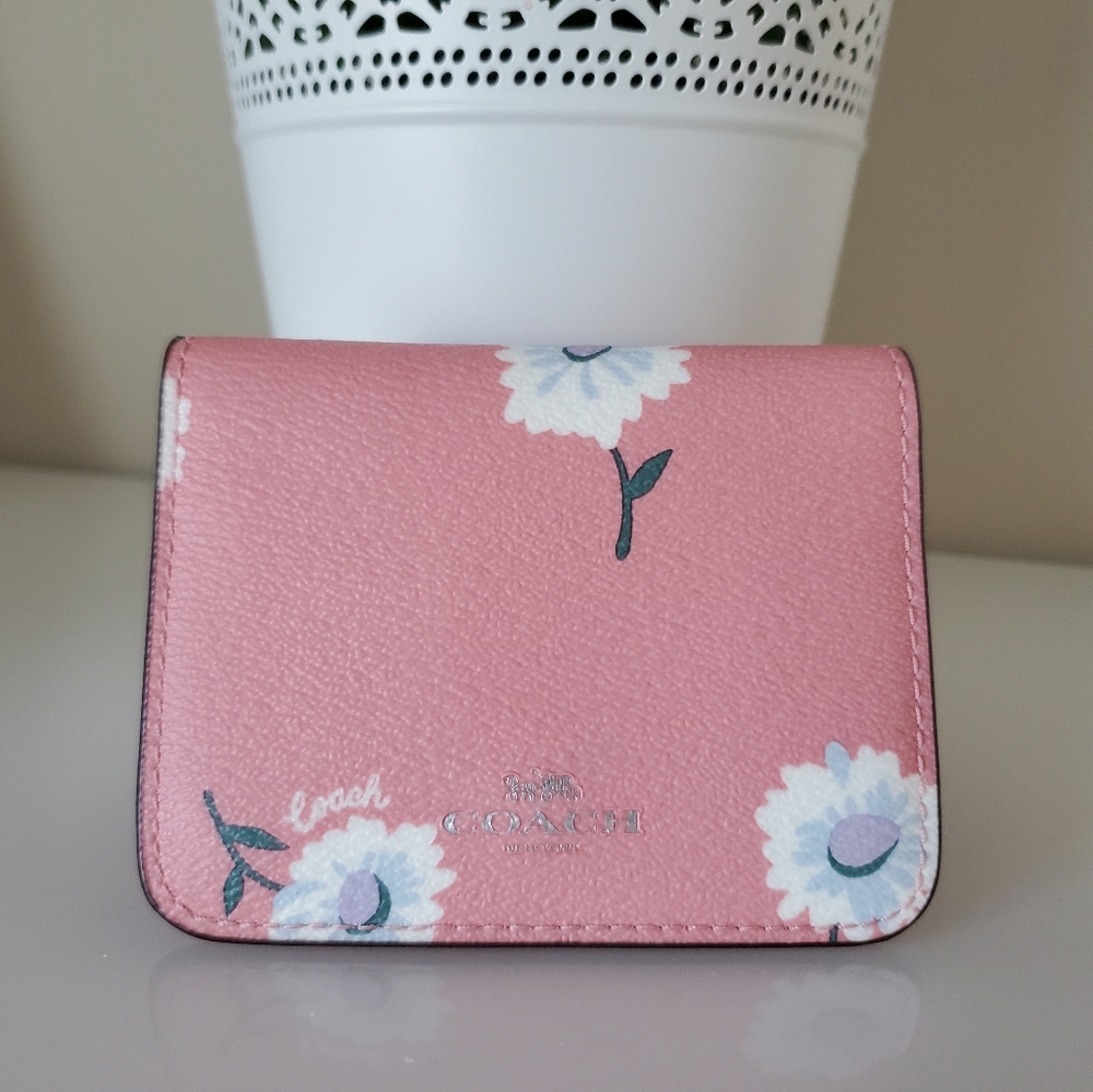 Coach Daisy Card Case In Bubblegum Multi